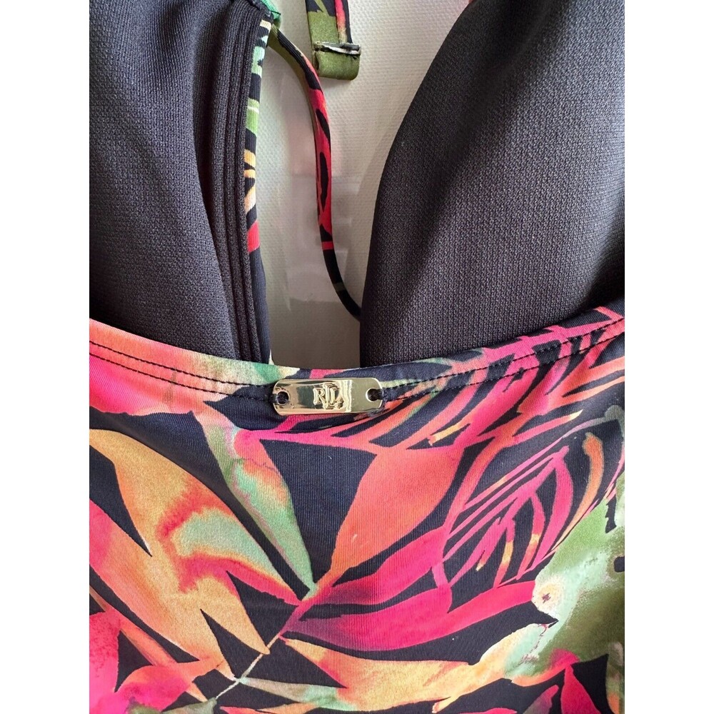 NWT $138 Lauren Ralph Lauren Women's Swimsuit High Neck Tummy-Control one pc - Picture 10 of 11